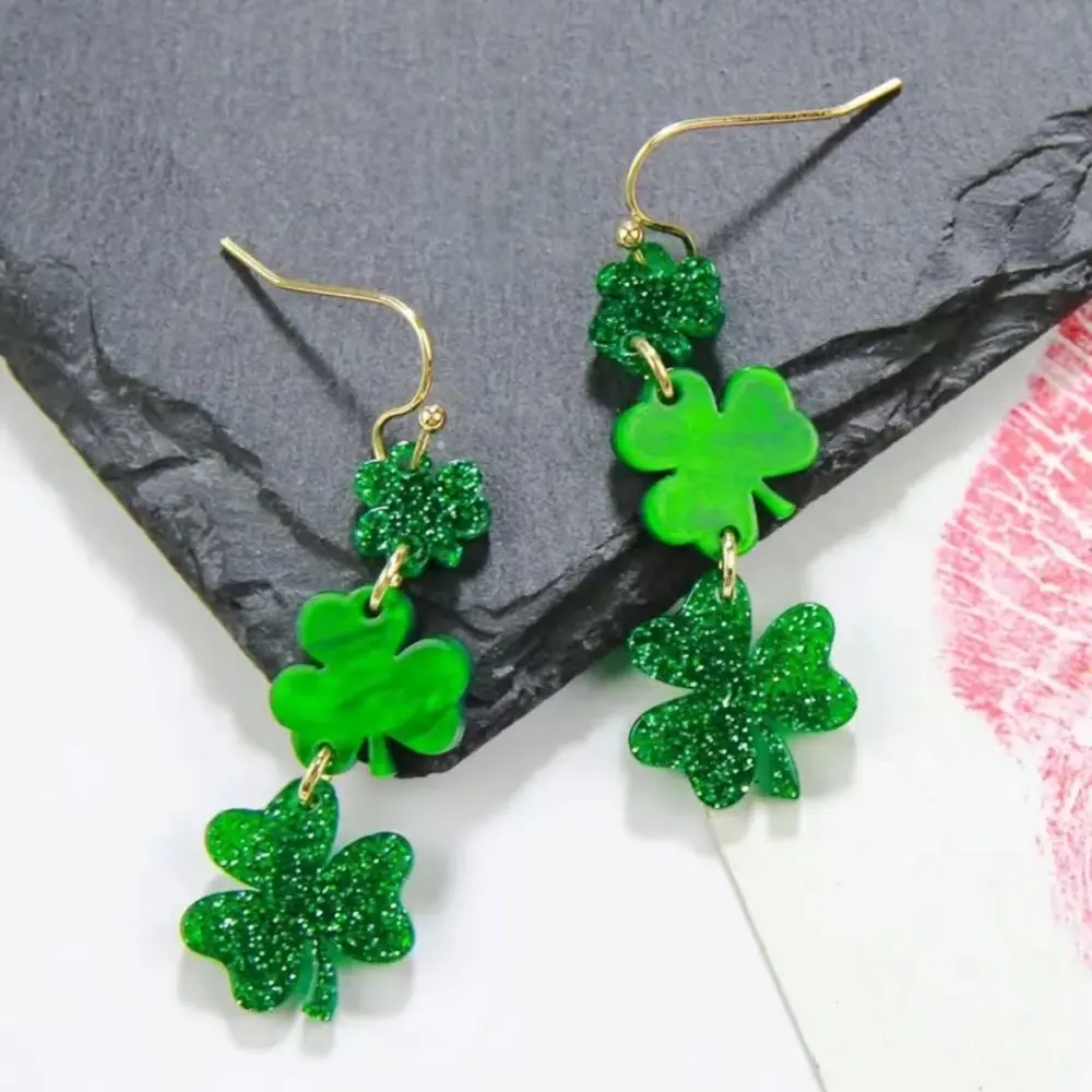 St. Patrick's Day Leaf Earrings