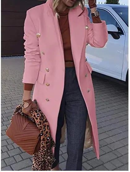 Clearance Sale - Lady'S Long Woolen Coat Multi-Button Woolen Coat