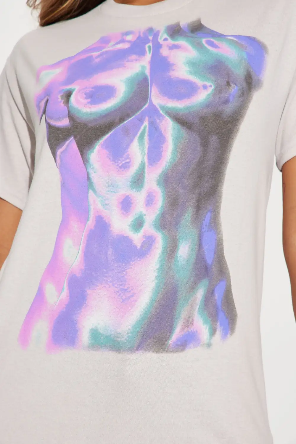 Sculpted Graphic Tee - Grey