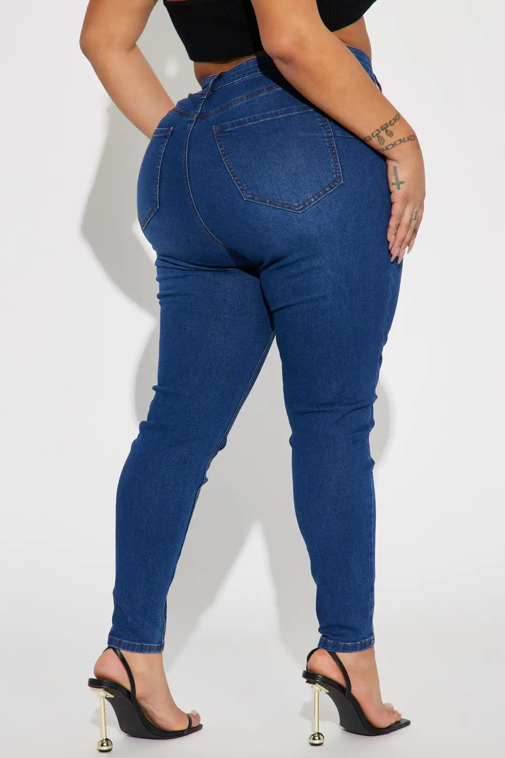 Vibe Check Curvy Stretch Skinny Jeans - Dark Wash