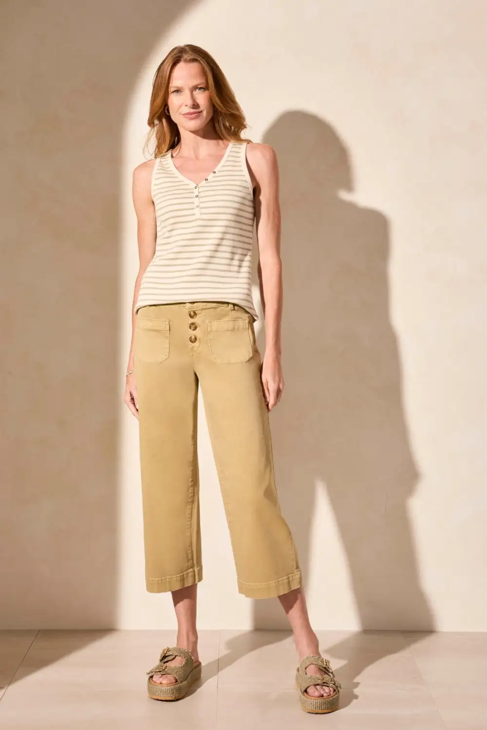 Audrey Comfort Stretch Wide Leg Crop Jeans-Nudeolive