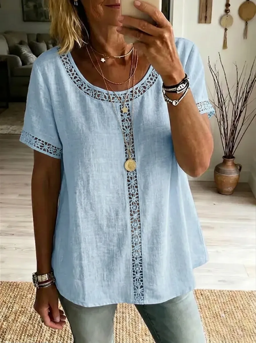 Women's Nashville Travel Lace Trimmed Printed T-shirt