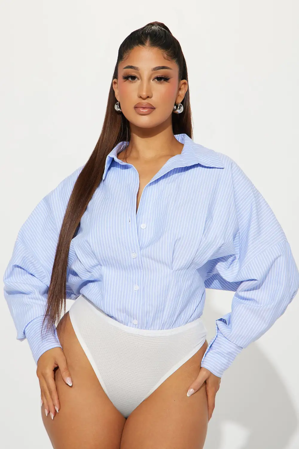 Boss Move Striped Bodysuit - Blue/combo