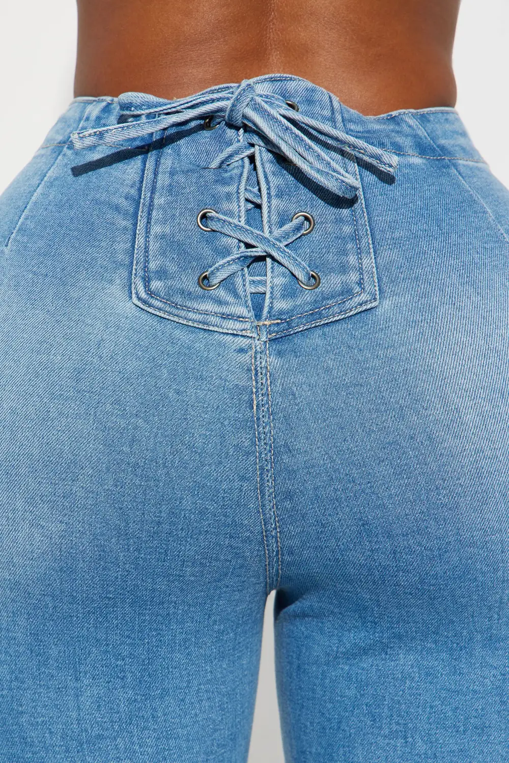 Houston Lace Up Bootcut Jean - Medium Wash