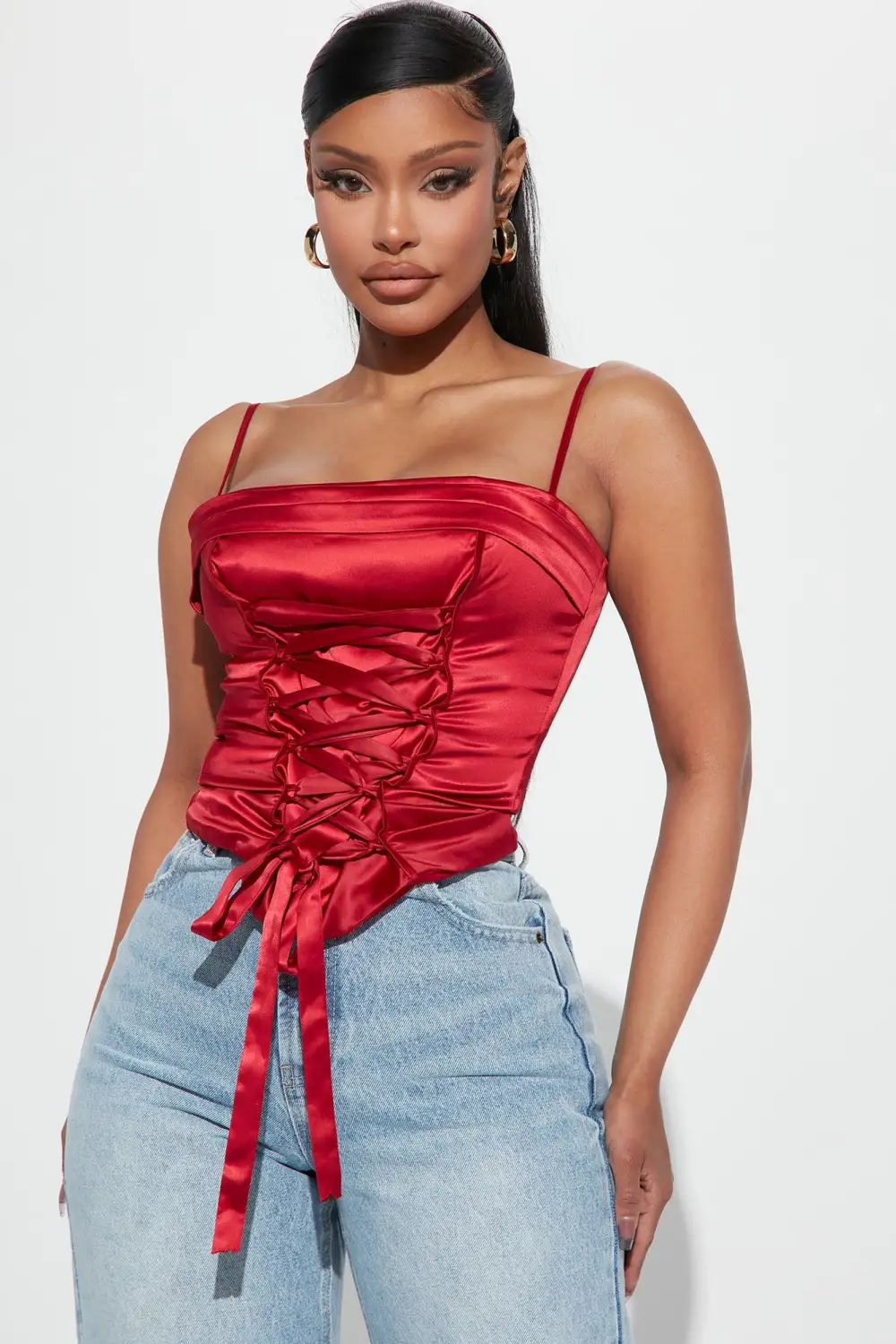 Leylah Corset Top - Red