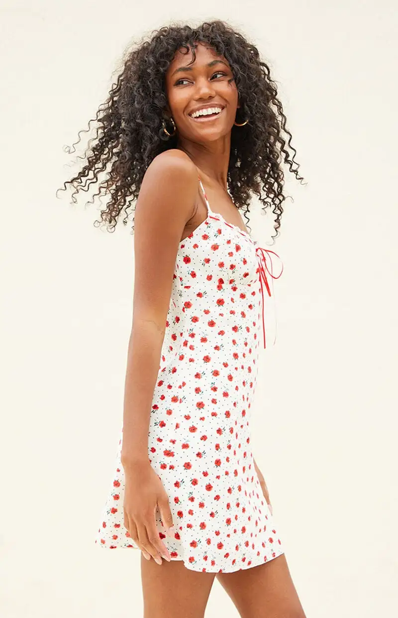 Beverly and Beck Eliza Floral Tie Front Mini Dress