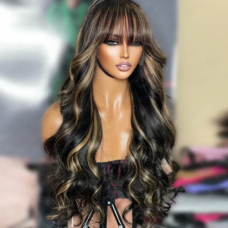 Flash Sale | Highlight Wear Go Glueless Body Wave Human Hair Wig With Bangs