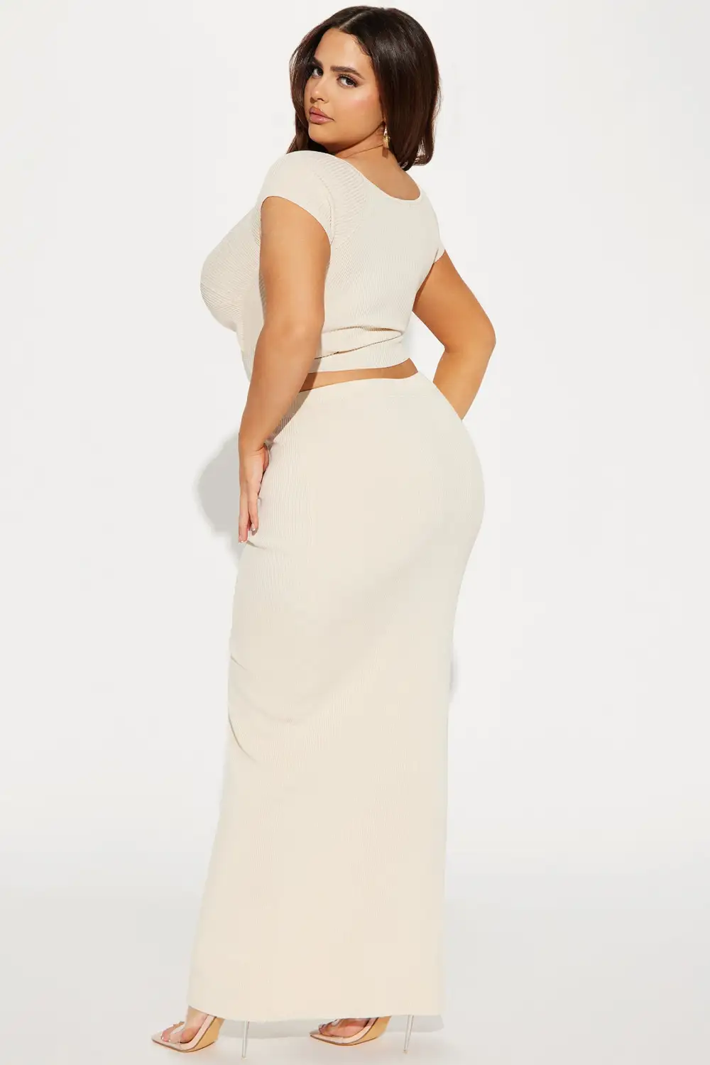Out Of Habit Skirt Set - Cream