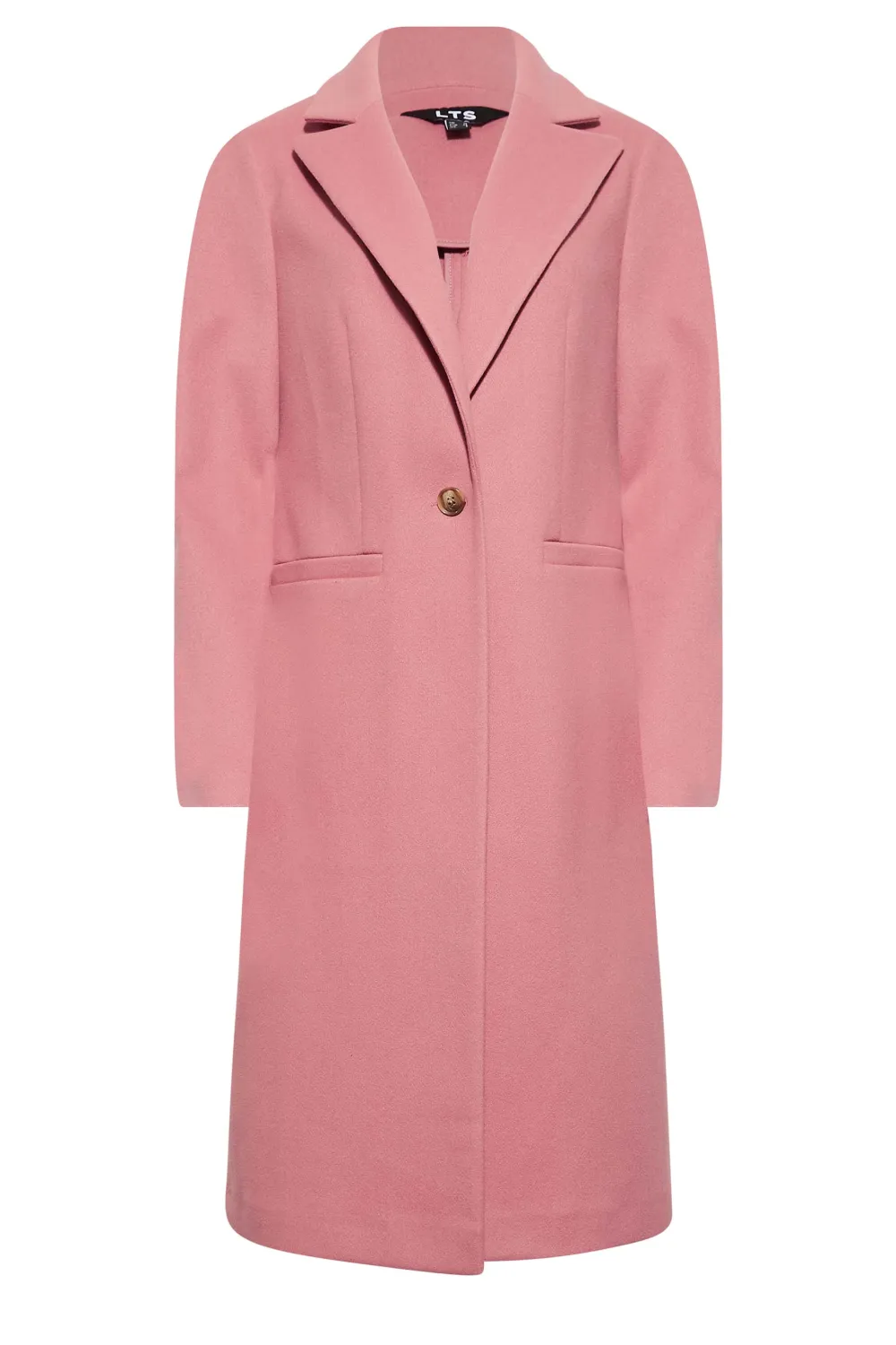 LTS Tall Blush Pink Midi Formal Coat
