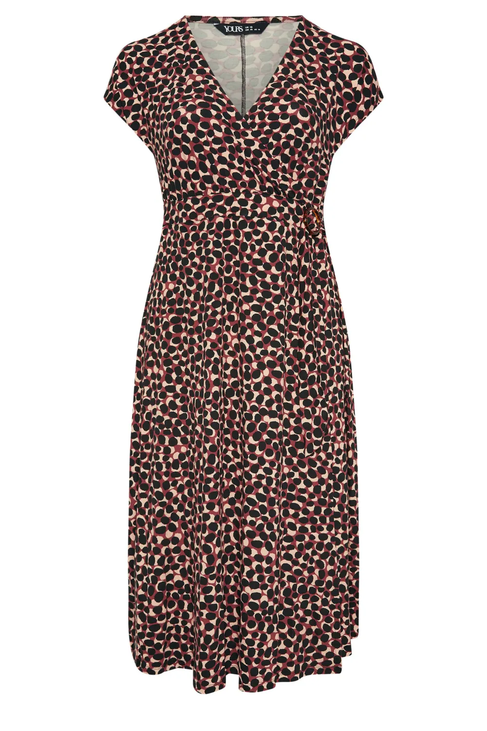 YOURS Curve Red Spot Print Wrap Dress