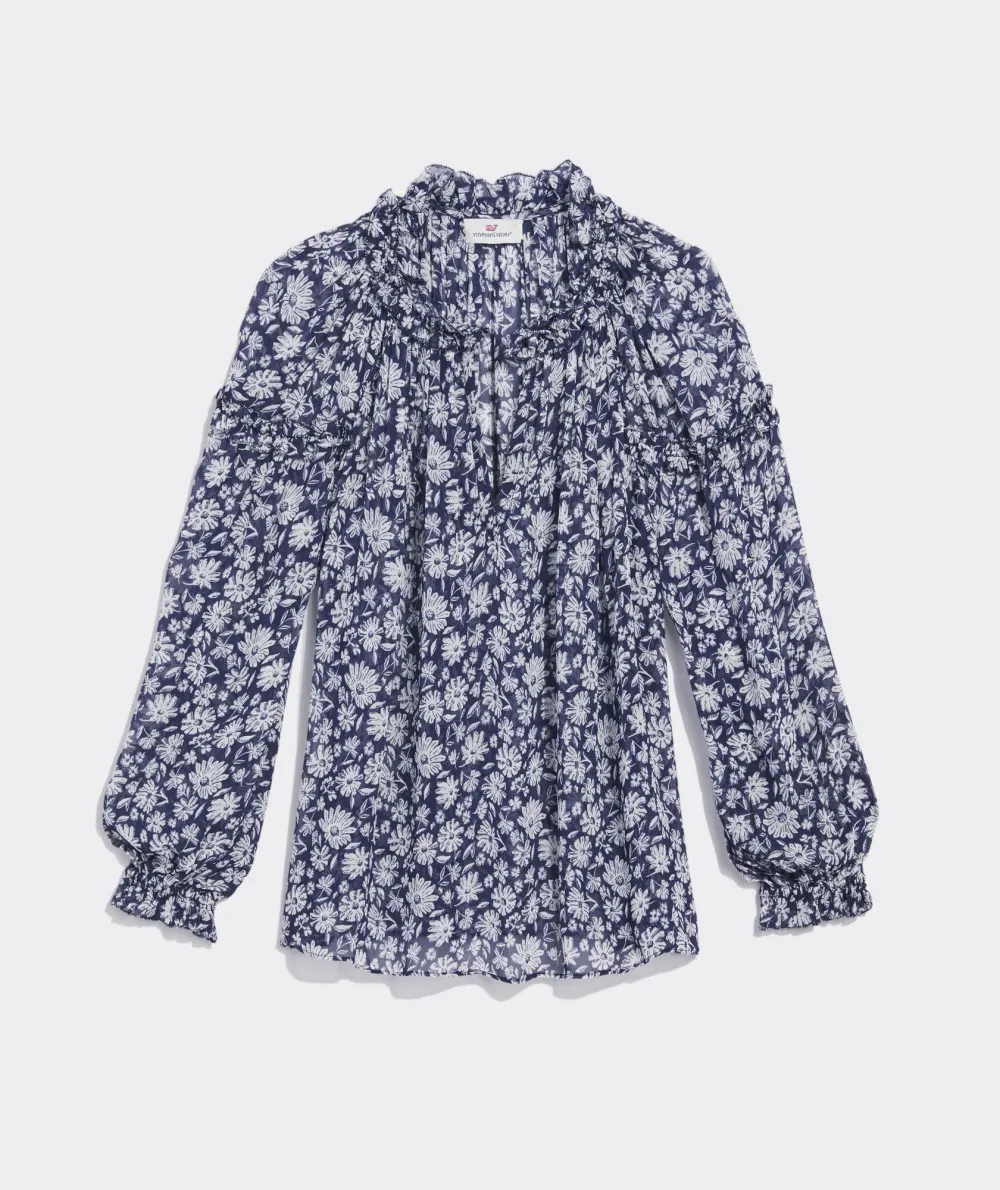 Ivy League Floral Ruffle Popover