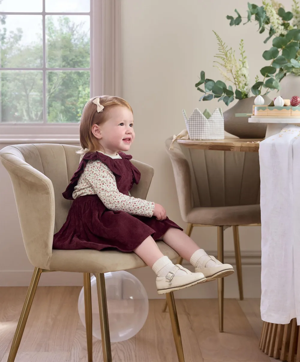 Winter Ditsy Floral Bodysuit & Pinafore Dress (2 Piece)