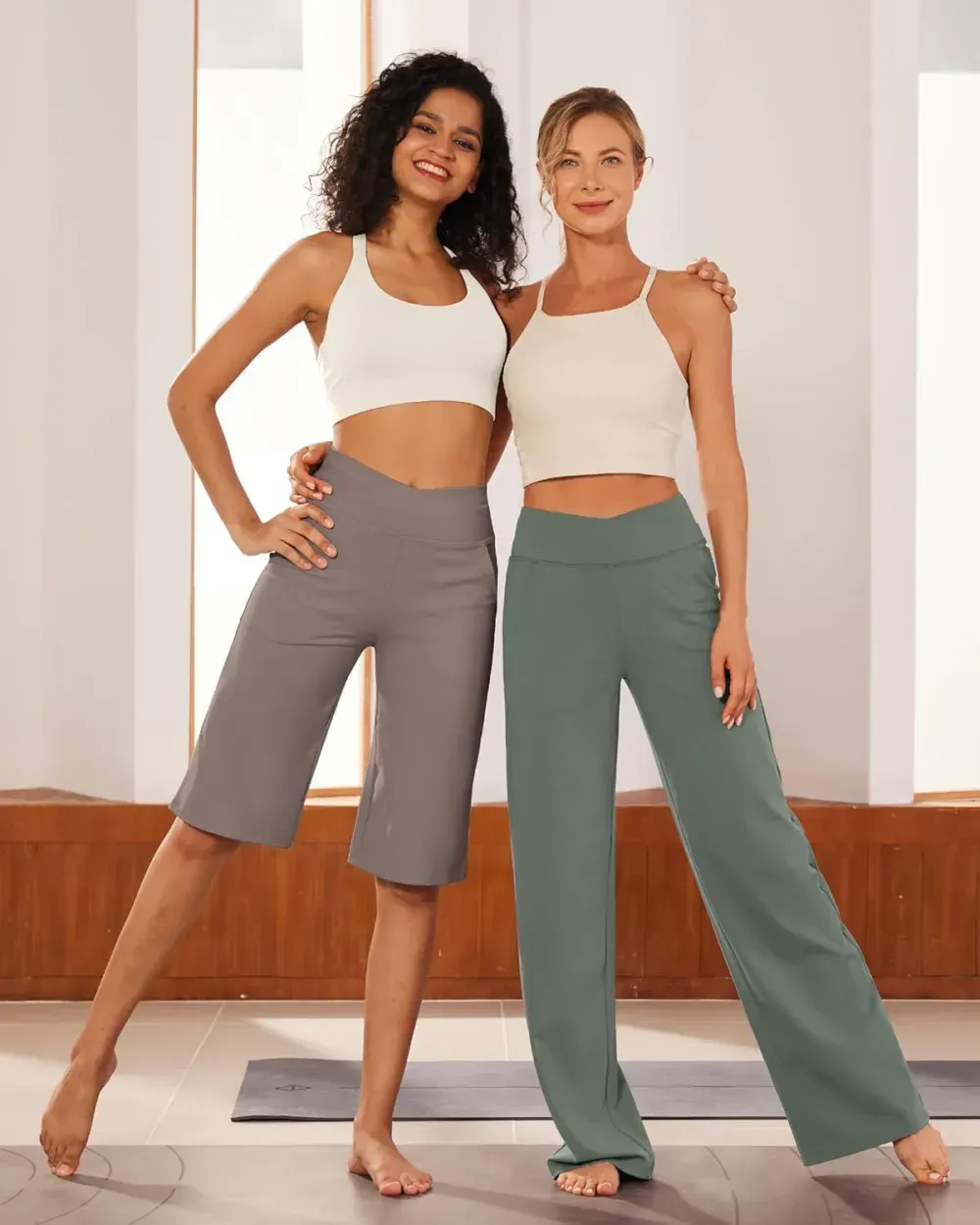 G4Free Wide Leg Pants for Women Loose Yoga Pants with Pockets Petite/Regular/Tall Stretch Casual Lounge Pants