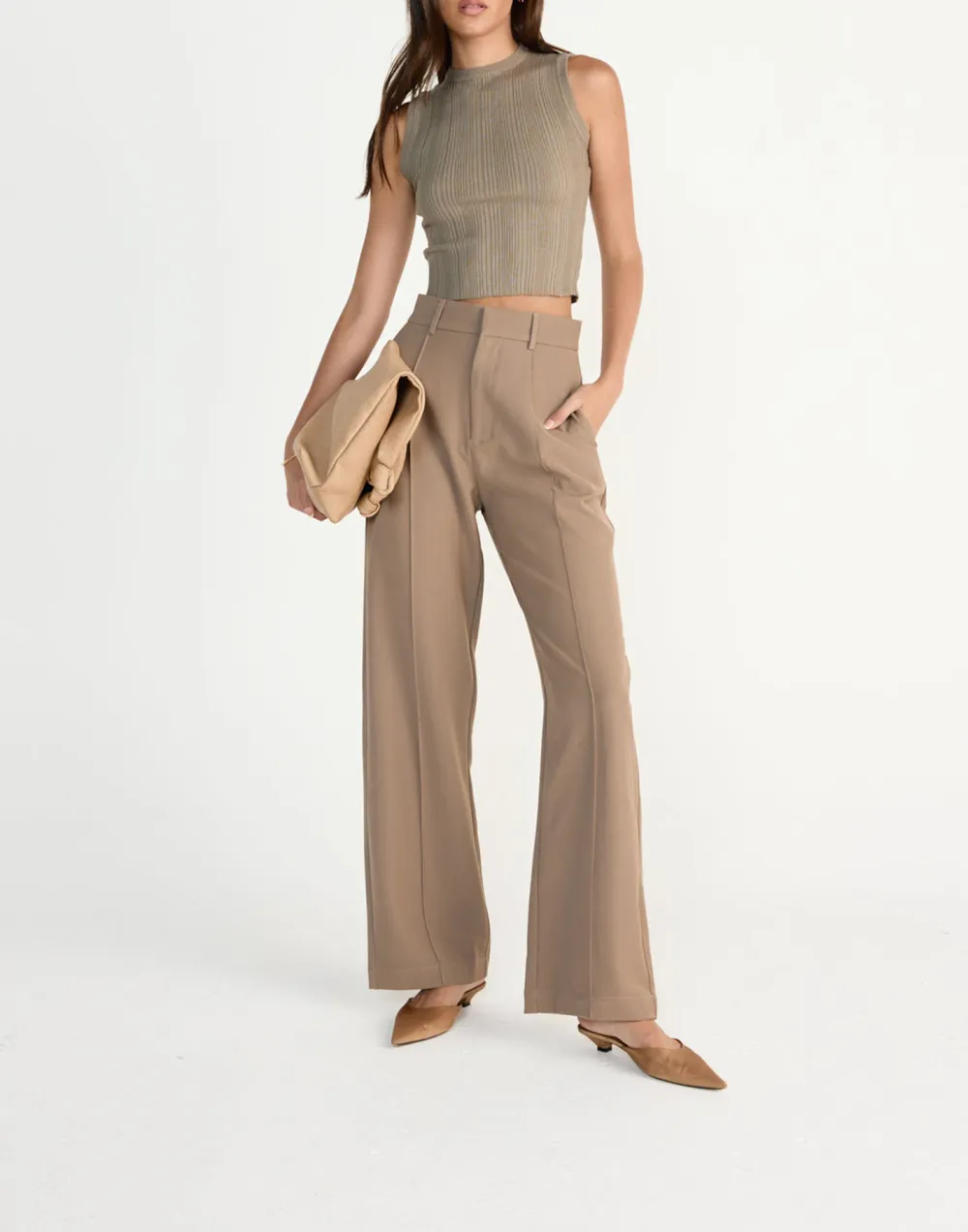 Textured High-Neck Sleeveless Vest