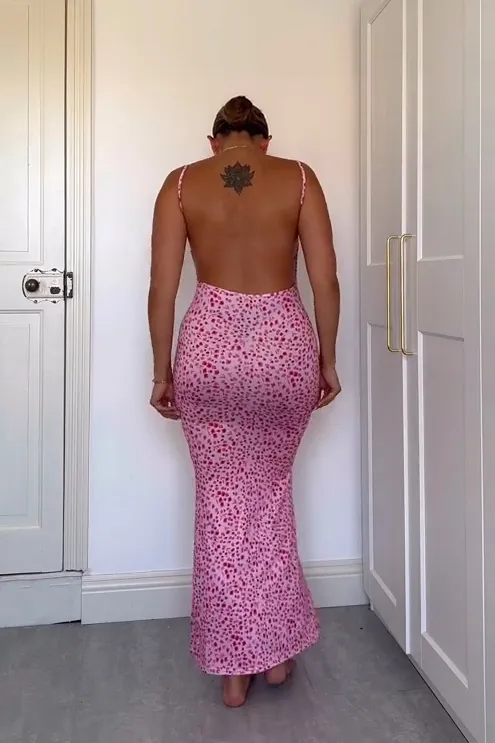 Polina Floral Maxi Dress-Pink