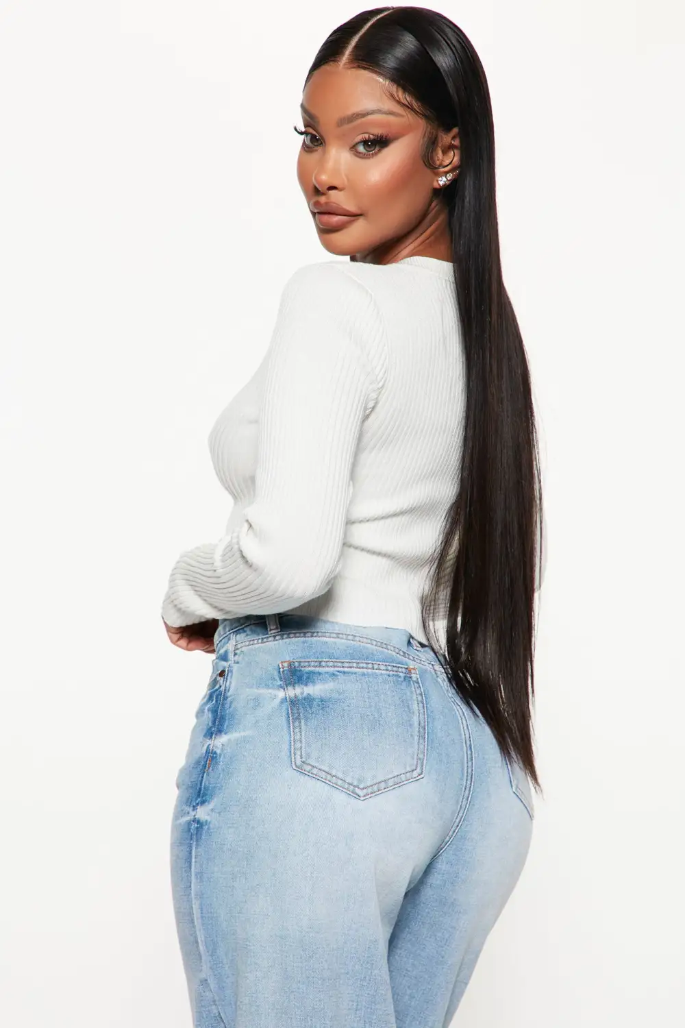 Sheila Ribbed Crop Sweater - Ivory