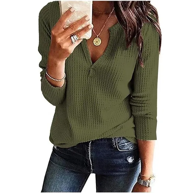 T shirt Tee Women's Black White Yellow Solid Colored Basic Street Daily Basic Round Neck S