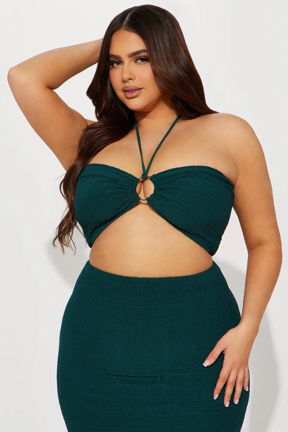 Susie Smocked Skirt Set - Hunter