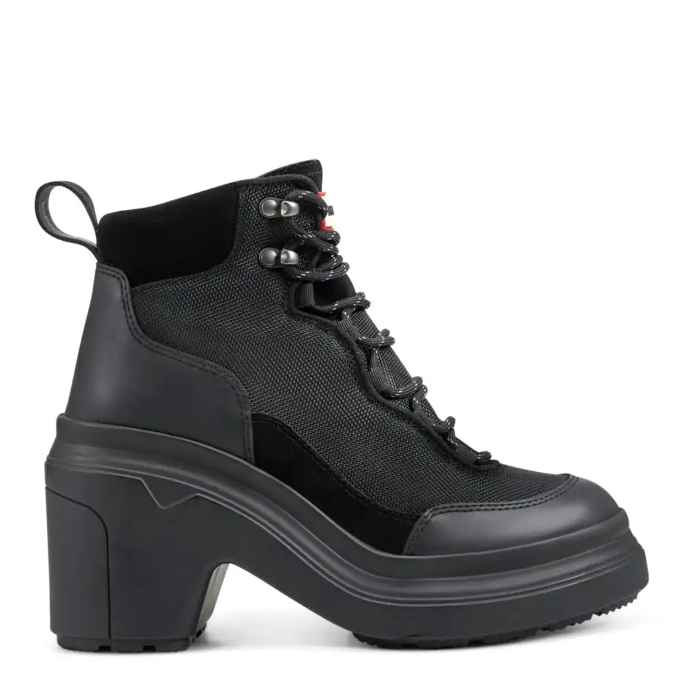 Women's Nylon Ankle Heeled Boots