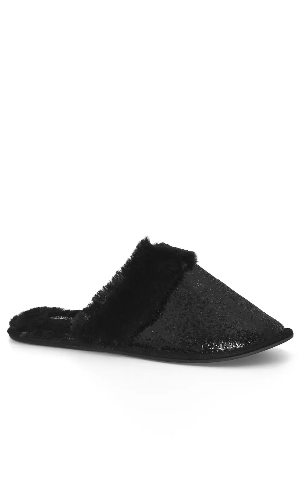 Evans Black Sequin Mule Slippers