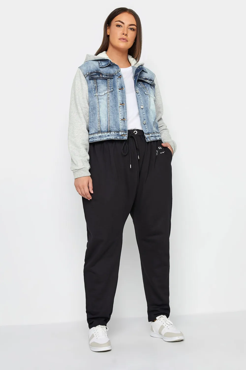 EVANS Curve Blue Washed Denim Hoodie Jacket