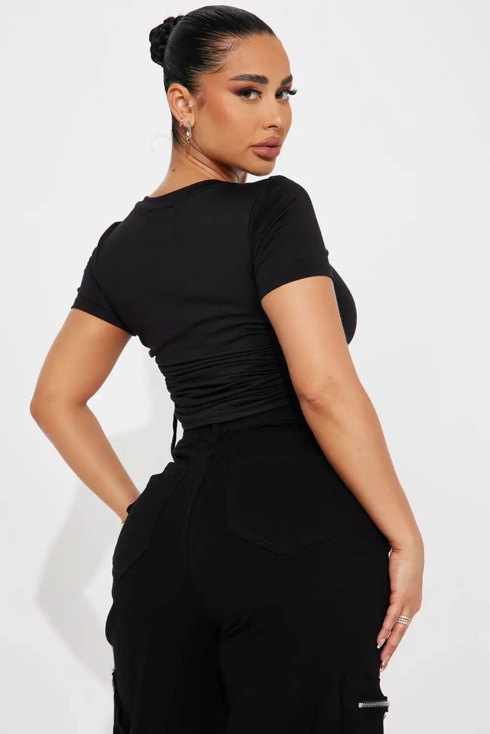 Less Is More Ruched Top - Black