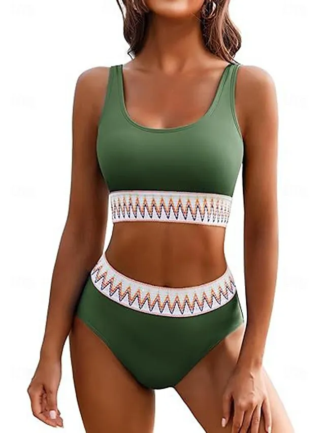 Women's Swimwear Bikini Normal Swimsuit 2 Piece Plain Black Blue Orange Green Rose Red Bathing Suits Sexy Beach Wear Holiday