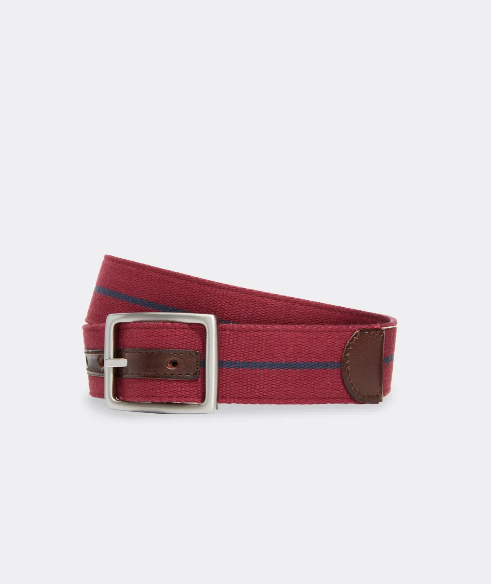 Leather & Webbing Reversible Belt