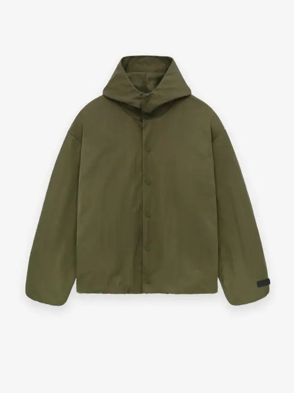 Textured Nylon Hooded Coaches Jacket