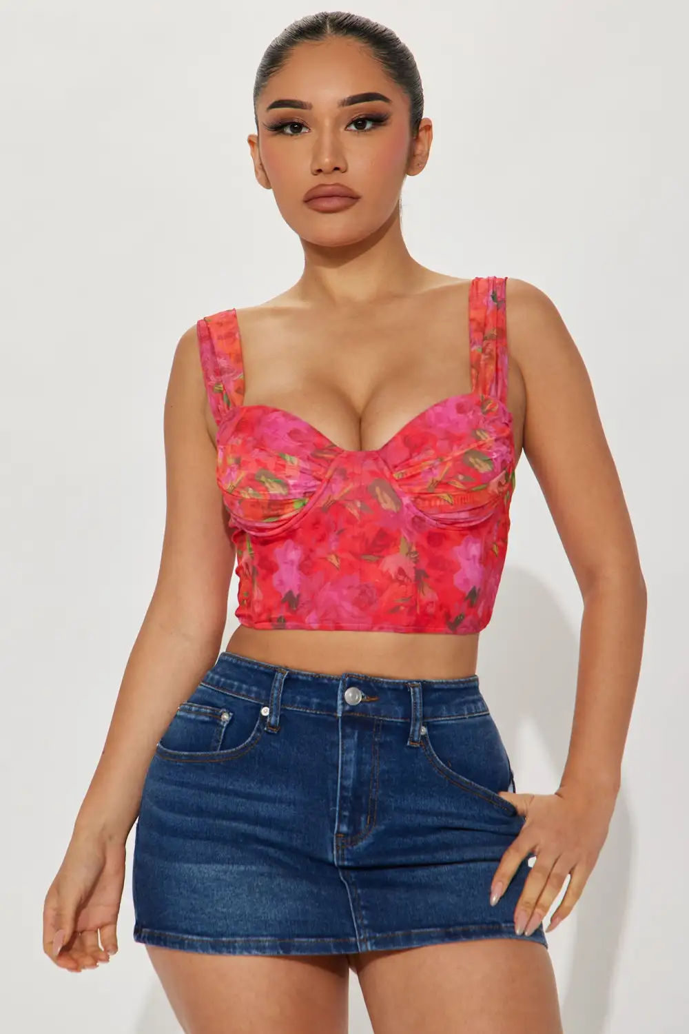 Claudette Corset Top - Fuchsia
