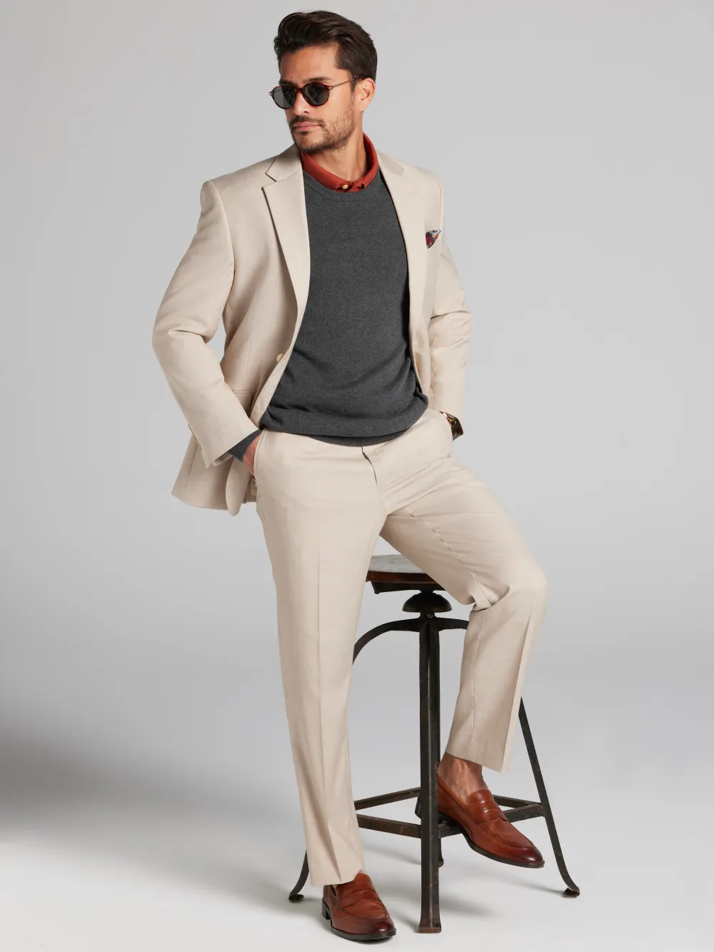 Pronto Uomo Modern Fit Sharkskin Suit Jacket