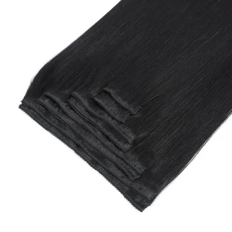 Straight Clip In Hair Extensions For Black Women Remy Human Hair 8pcs With 18 Clips