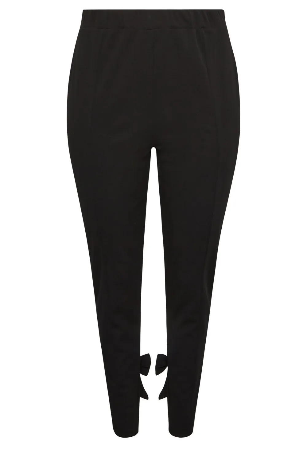 YOURS LONDON Curve Black Bow Hem Tapered Trousers