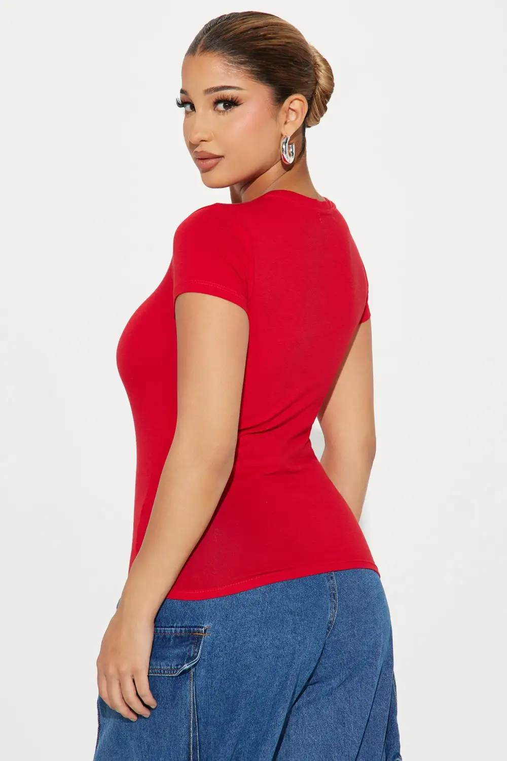 Camilla Classic Fit Crew Neck Tee - Red