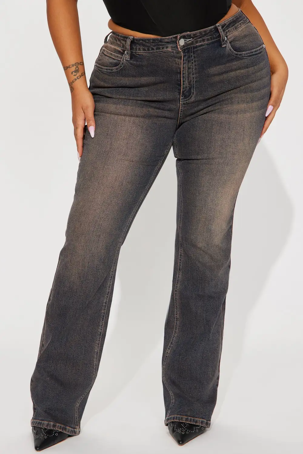 Sahara Tinted Stretch Bootcut Jeans - Dark Wash
