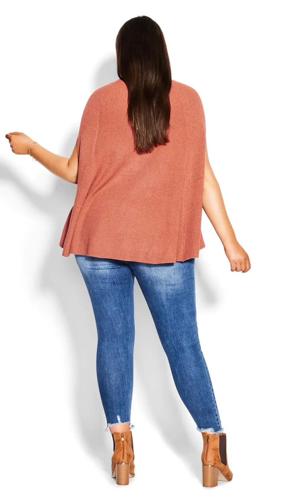 Evans Rust Orange Sleeveless Knitted Vest