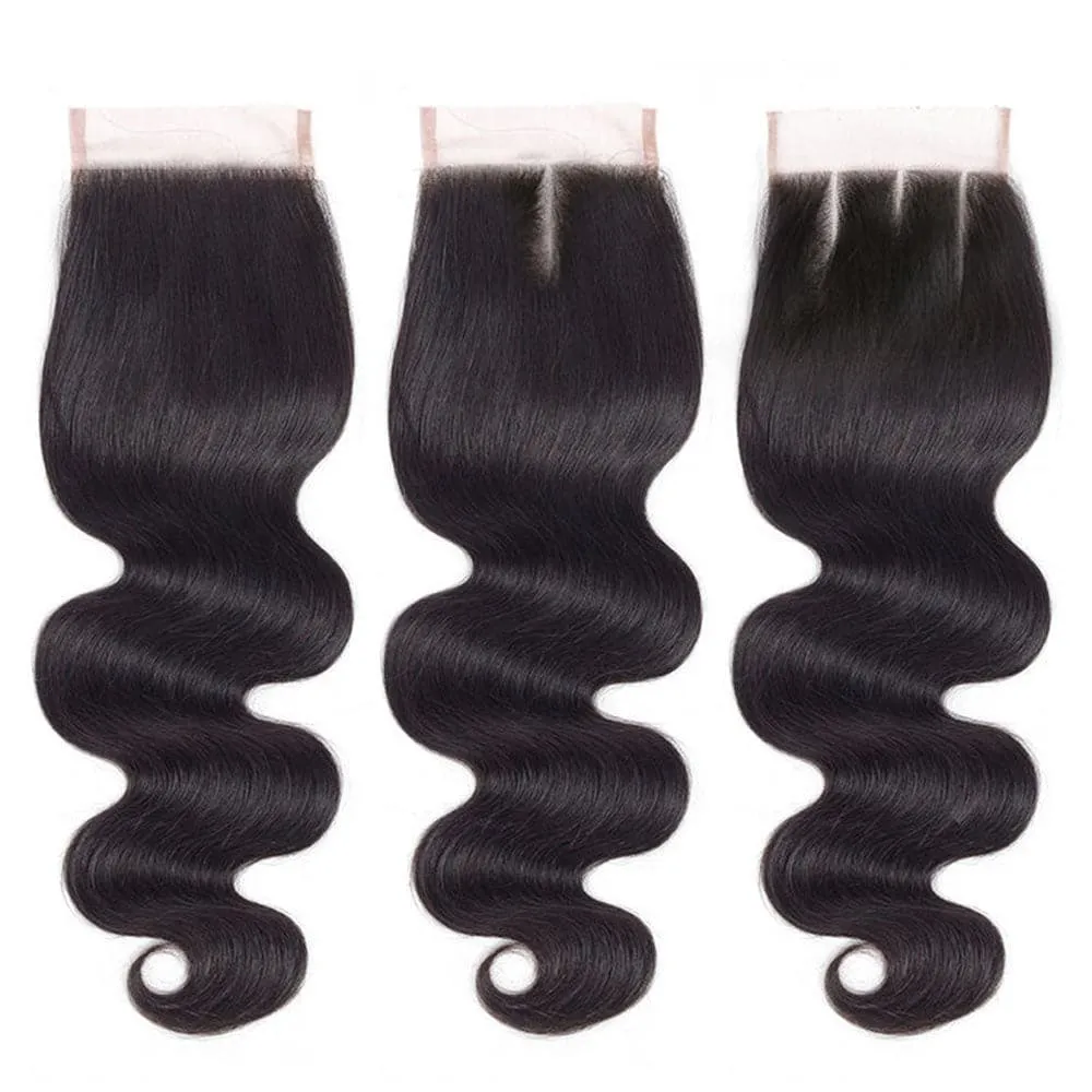 Sterly Hair Affortable Body Wave 3 Bundles With 4×4 Lace Closure 100% Unprocessed Virgin Human Hair