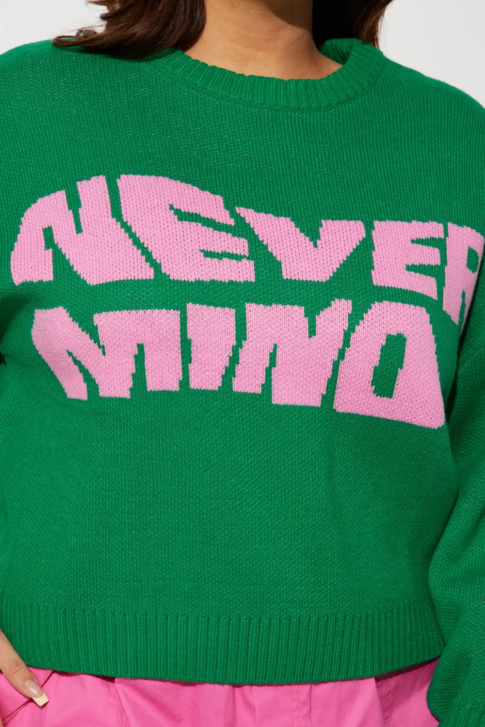 Never Mind Crewneck Sweater - Green/combo