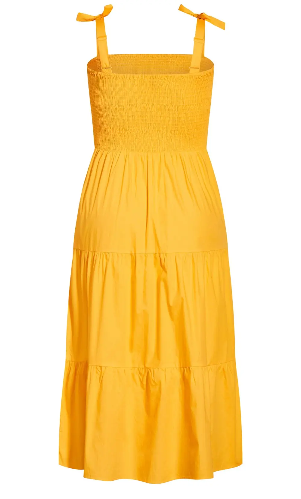Evans Yellow Shirred Maxi Dress