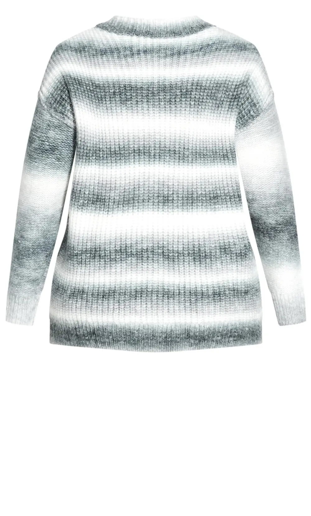 Evans White & Grey Stripe Drop Shoulder Jumper