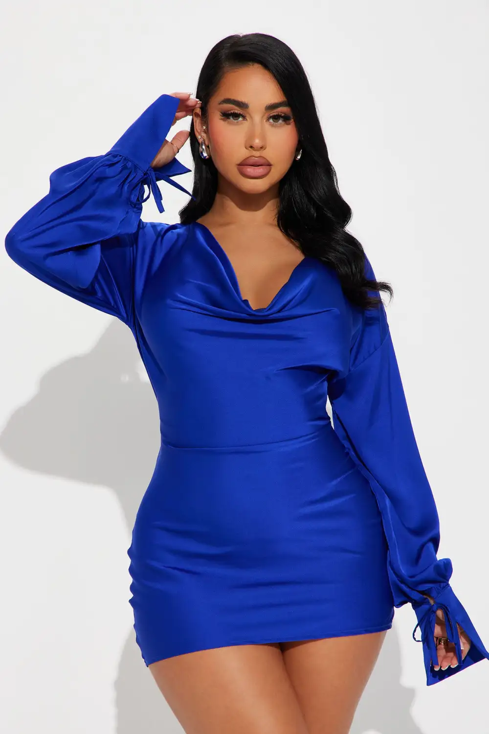 Roselyn Satin Mini Dress - Blue