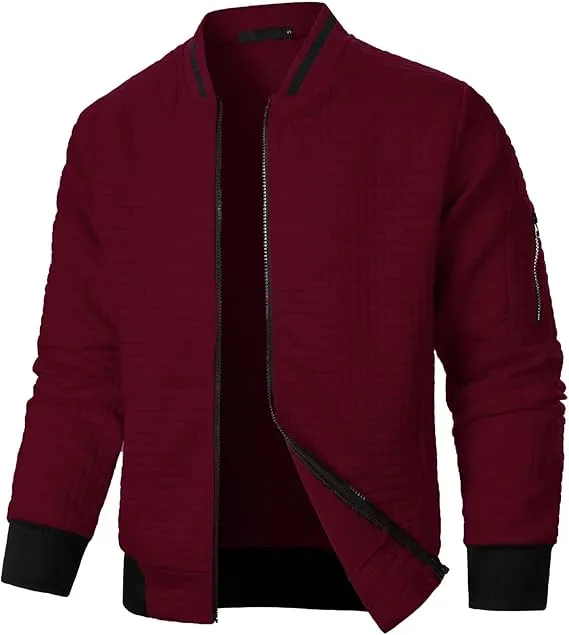 Mens Lightweight Jacket Casual Bomber Jacket Varsity Coat
