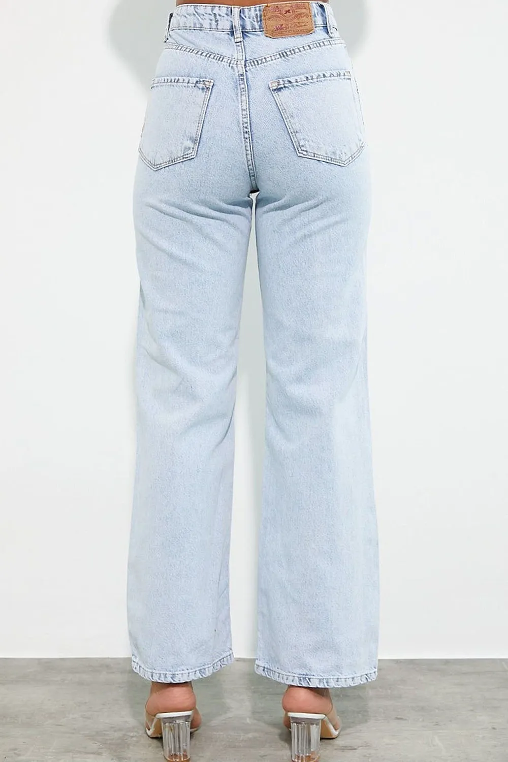 blue high waist jeans