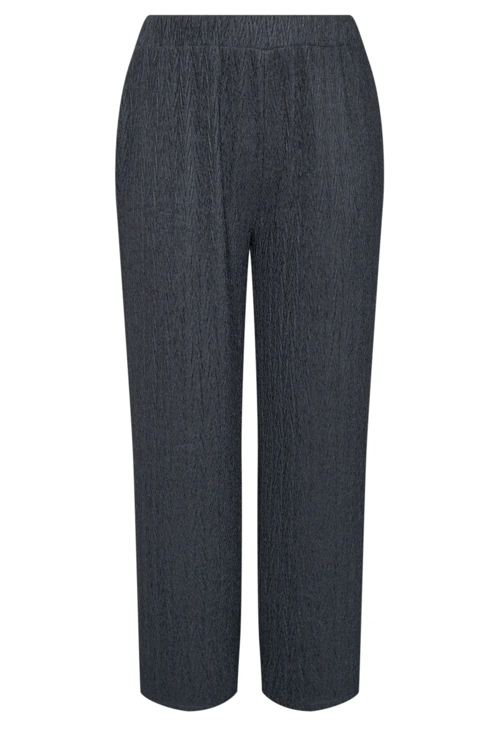 YOURS Curve Pink Crinkle Plisse Wide Leg Trousers