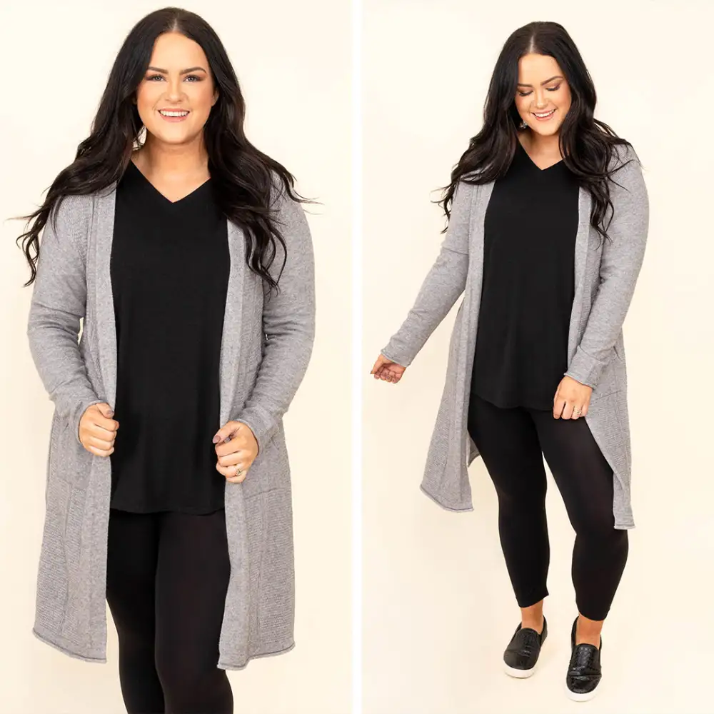 Wishing for Lovely Weather Cardigan, Heather Grey