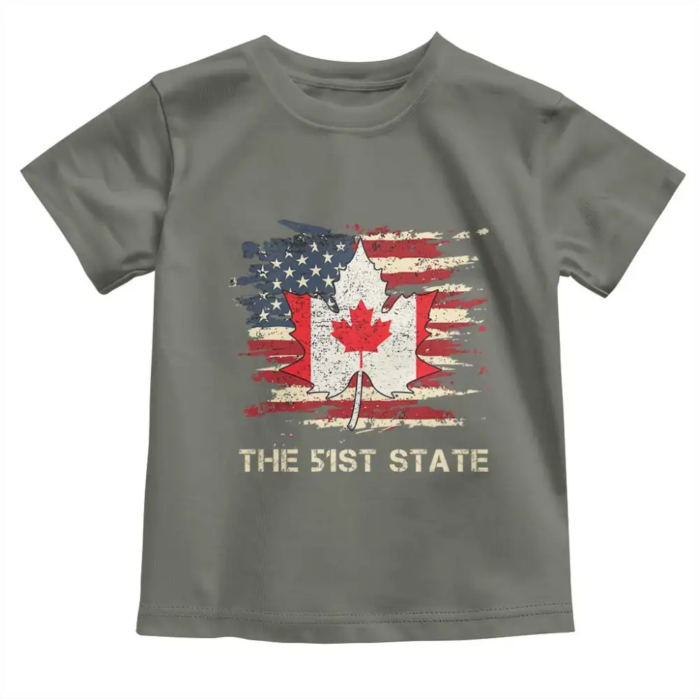 Canada The 51st State Toddler T Shirt Canadian Maple American Flag TS09