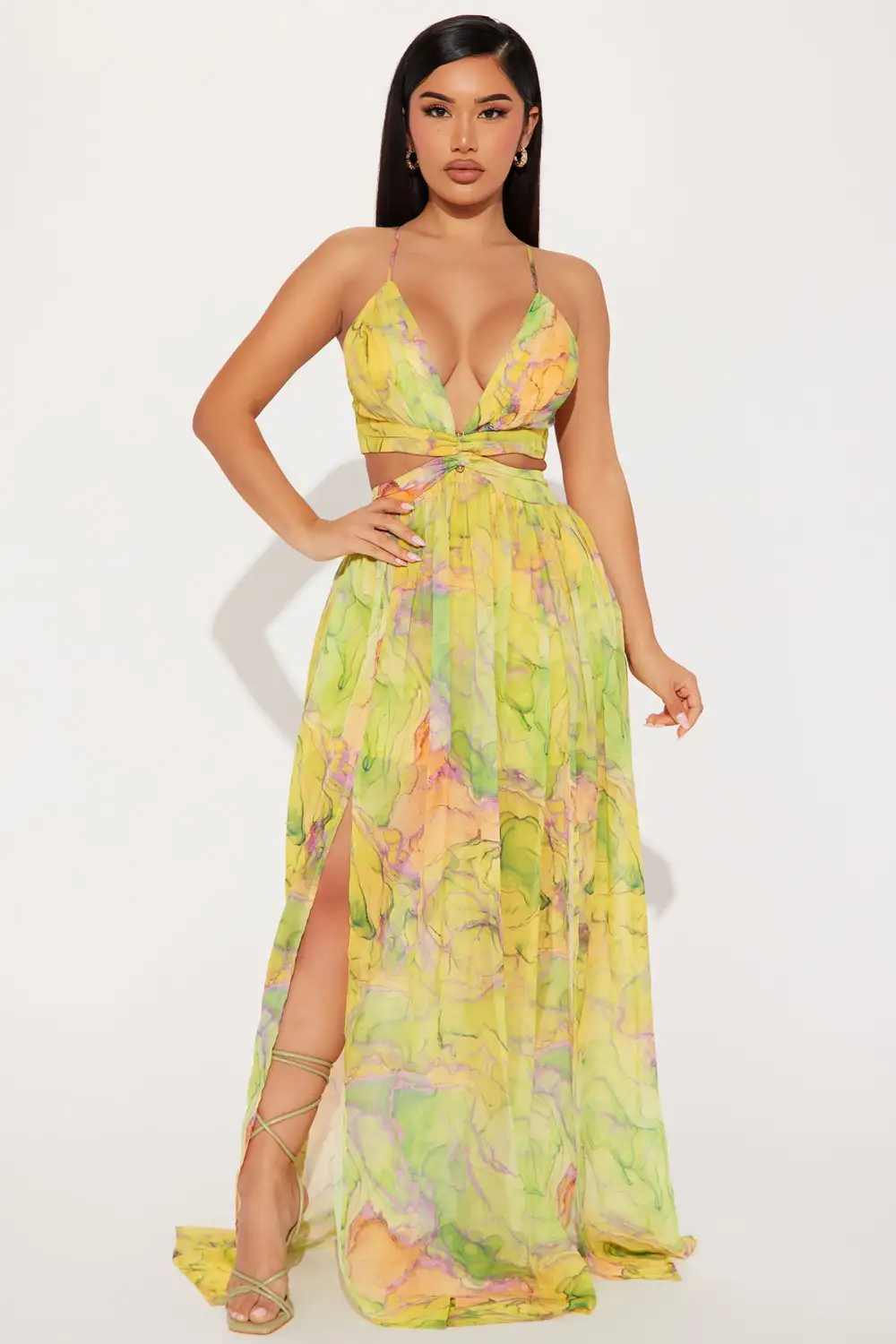 Tulum Vacation Maxi Dress - Lime