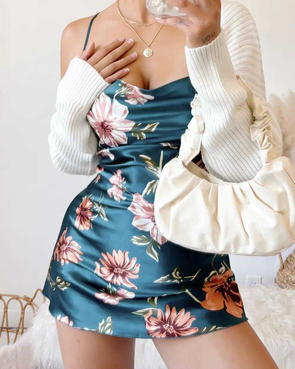 AALIYAH SATIN DRESS (BLACK)