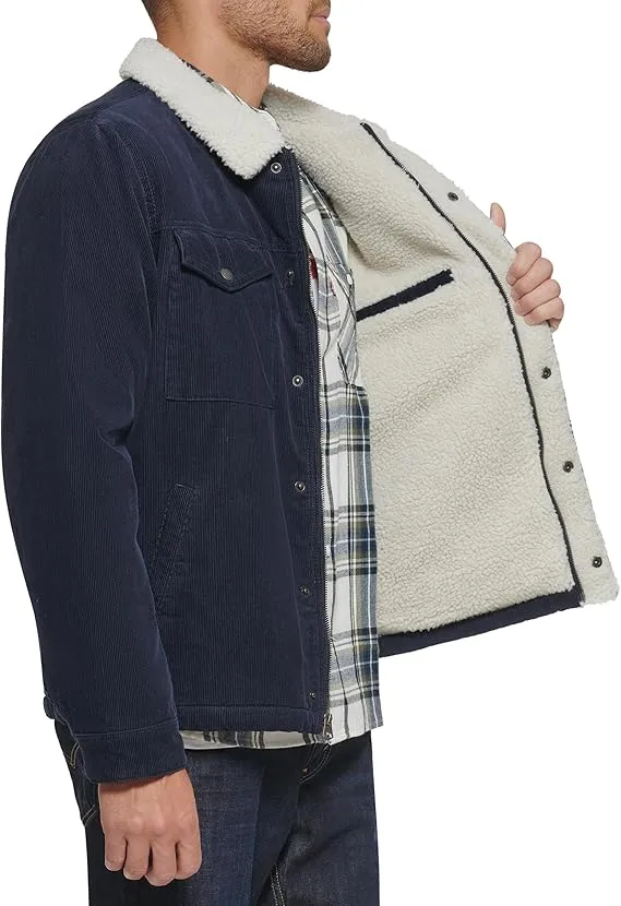Men's Corduroy Sherpa Lined Trucker Jacket