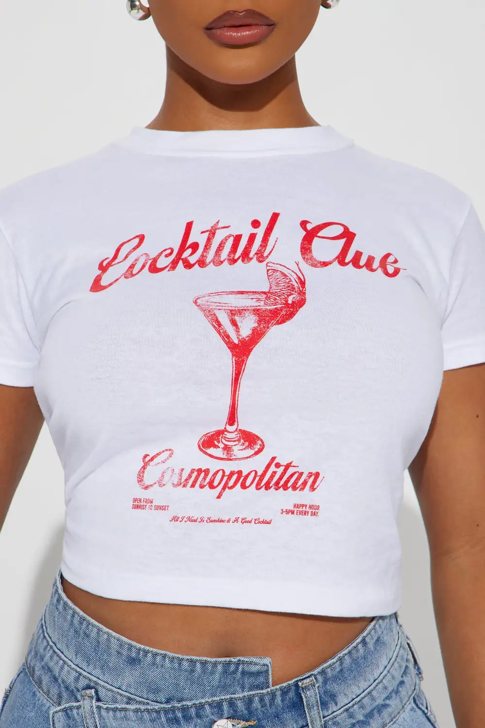 Cocktail Club Fitted Tee - White